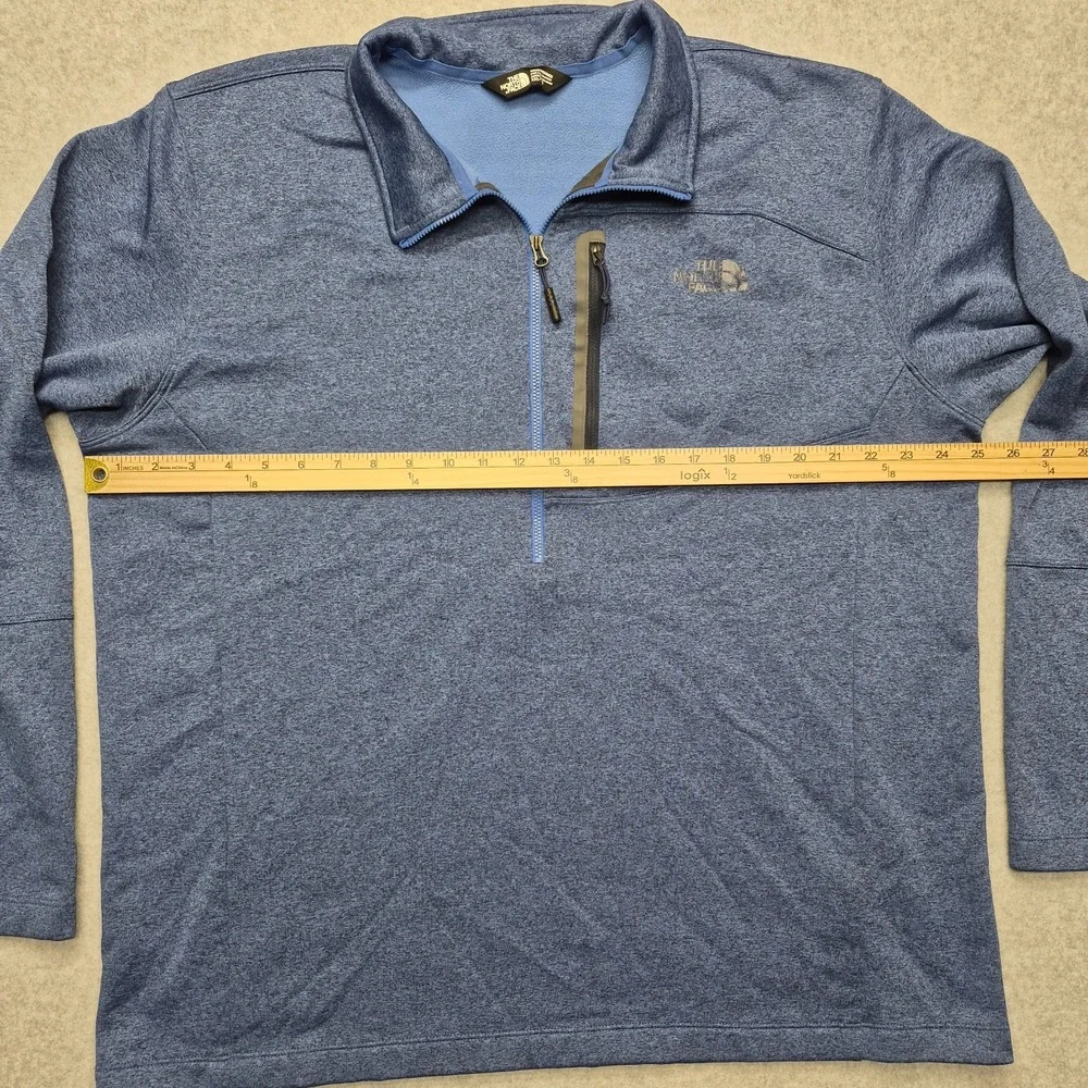 The North Face Jacket Mens XXL Blue 1/4 Zip Fleece Pullover Sweater  CUG0